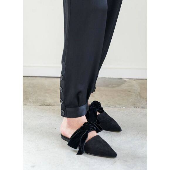 NEW! Nili Lotan 2 Bertina Slouchy VIRGIN WOOL Pants Pleats High Rise Button Hem - Picture 8 of 14